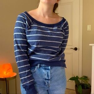 Long sleeve striped lounge top